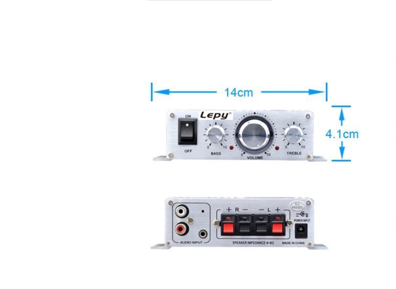 Lepy LP-A6 MINI Power Amplifier Digital Player HiFi Stereo Audio Car Home For Mobile Phone MP3 MP4 PC Support Volume Control