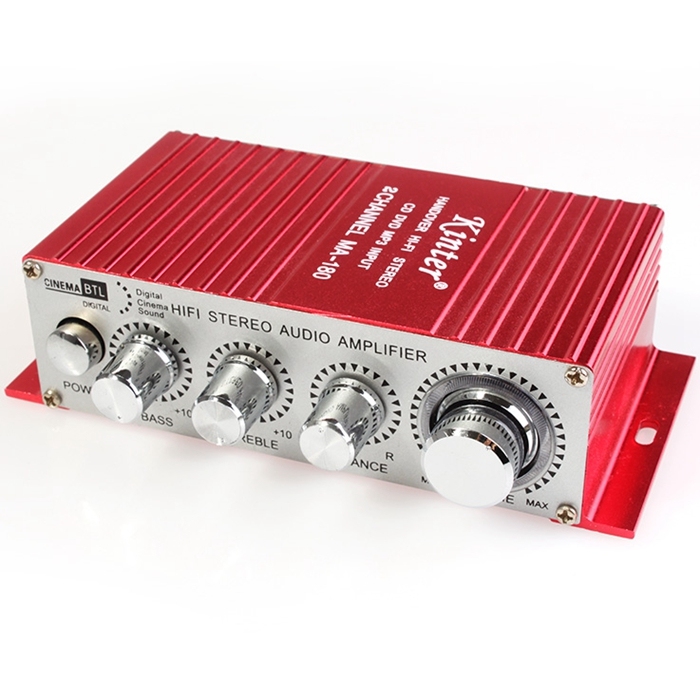 MA-180 Hi-Fi Mini USB 12V Auto Car Power Amplifier Stereo Sound Mode Audio Music Player with Remote Support MP3 / VCD / DVD