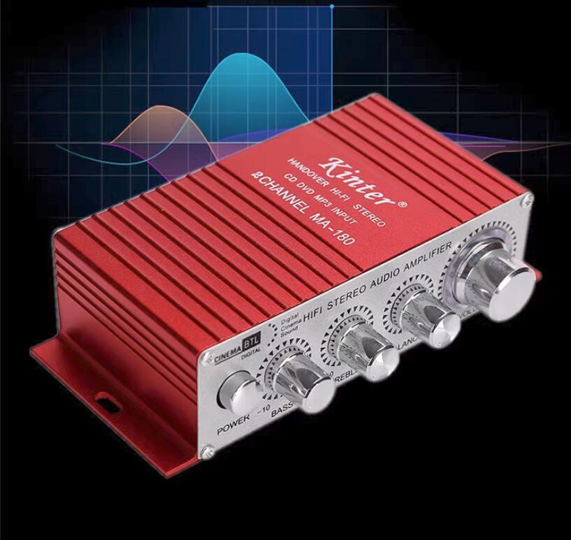 MA-180 Hi-Fi Mini USB 12V Auto Car Power Amplifier Stereo Sound Mode Audio Music Player with Remote Support MP3 / VCD / DVD