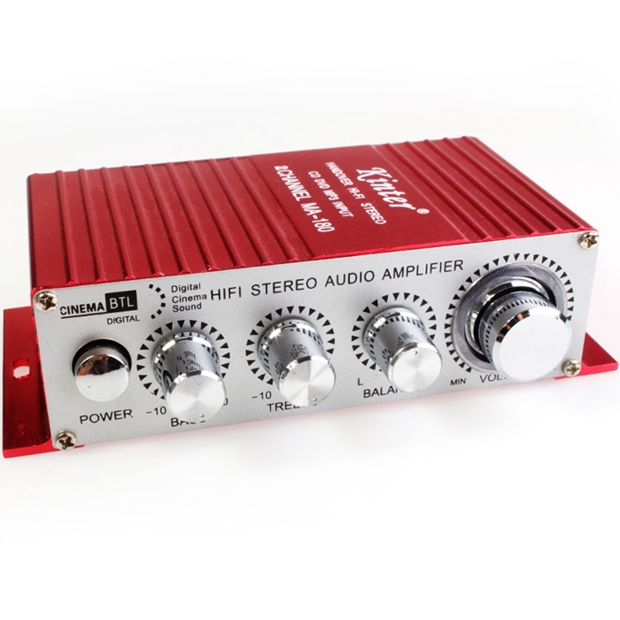 MA-180 Hi-Fi Mini USB 12V Auto Car Power Amplifier Stereo Sound Mode Audio Music Player with Remote Support MP3 / VCD / DVD