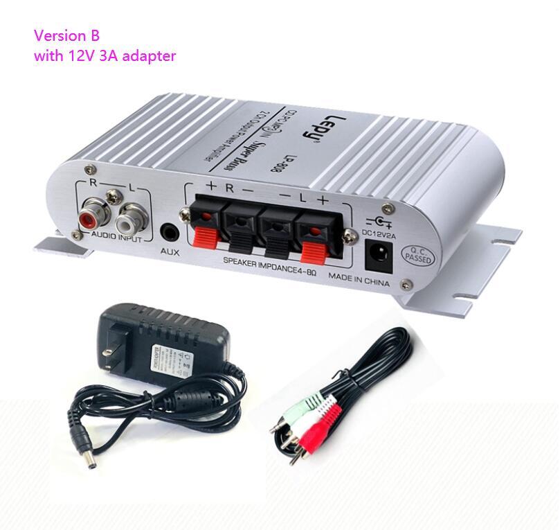 LP-808 Lepy MINI Car Power Amplifier Digital Player Hi-Fi Stereo CD MP3 MP4 PC Speaker Motorcycle Home Super BASS 2-CH Audio AMP