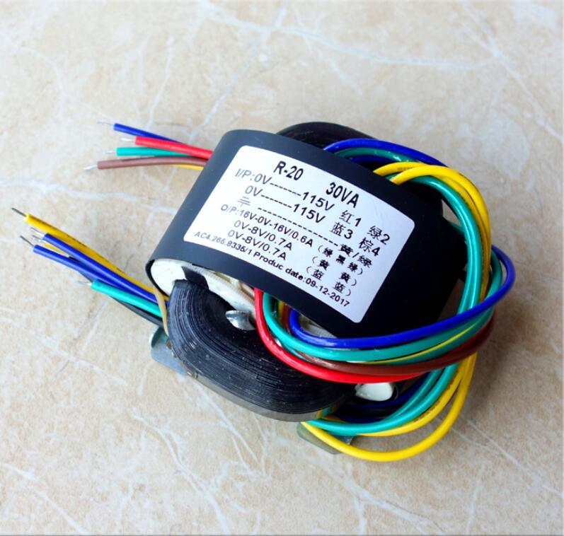 30W Pure Copper R-type Transformer Output Dual 16V four-wire Preamplifier Power Transformer
