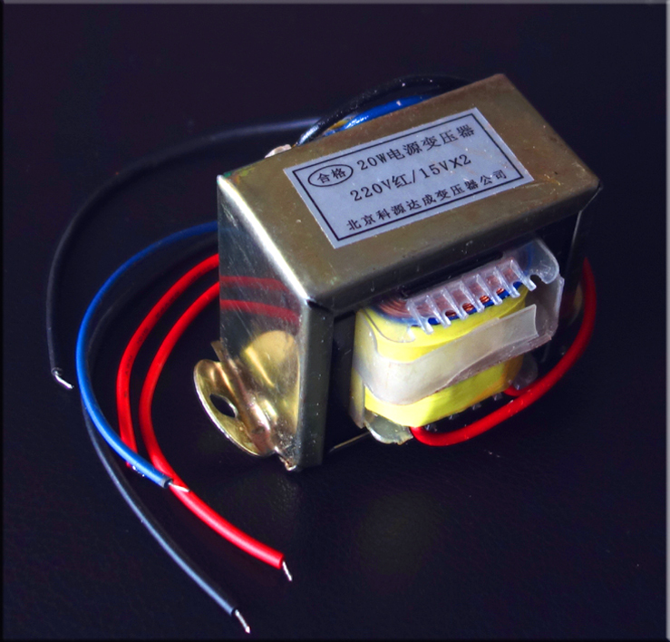 20W E-type Power Transformer Input AC 220V 50HZ Pure Copper output 15V*2  0-9V