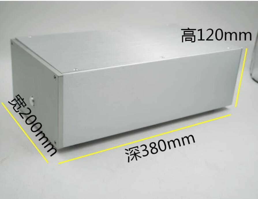 All aluminum power amplifier split power filter DIY chassis lithium battery install preamplifier housing W200*H120*D380mm