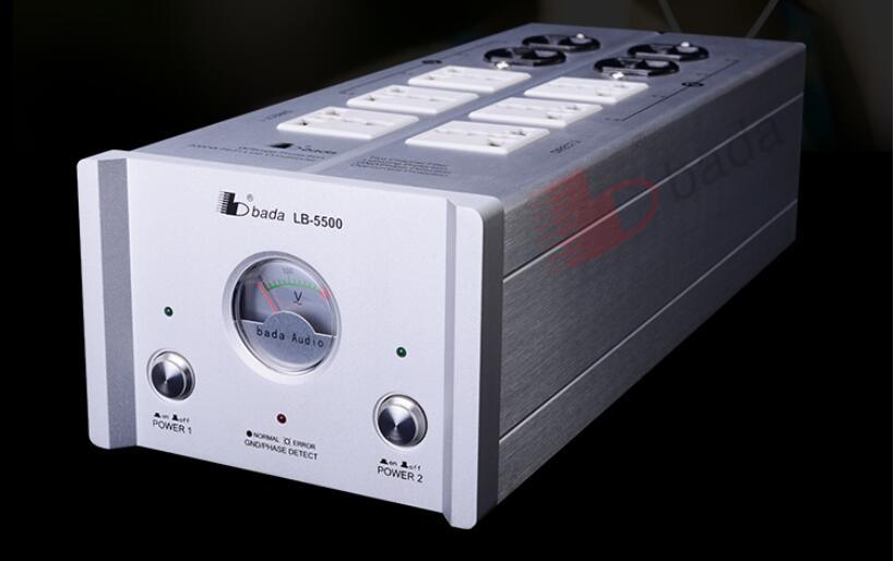 Bada LB-5500 HiFi Power Filter Plant Schuko Socket 8Ways AC Power Conditioner Audiophile Power Purifier With US Outlets