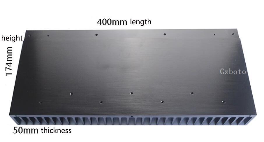 Extra Large Class A HIFI Power Amplifier Special Aluminum Radiator Blackened Brushed heatsink have opened Hole 400 * 50 * 174mm