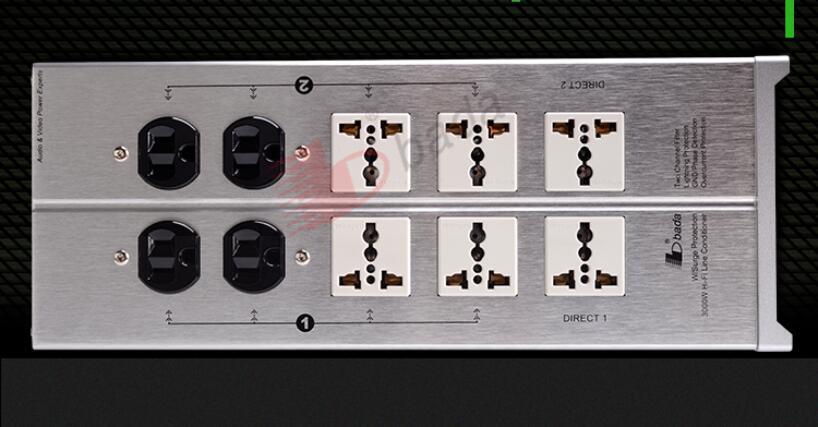 Bada LB-5500 HiFi Power Filter Plant Schuko Socket 8Ways AC Power Conditioner Audiophile Power Purifier With US Outlets
