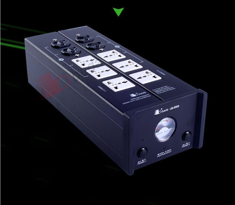 Bada LB-5500 HiFi Power Filter Plant Schuko Socket 8Ways AC Power Conditioner Audiophile Power Purifier With US Outlets