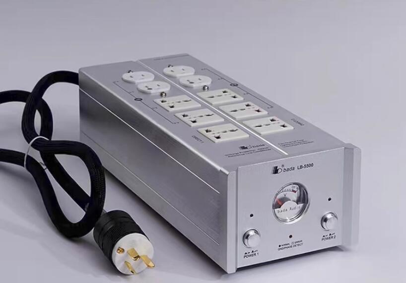 Bada LB-5500 HiFi Power Filter Plant Schuko Socket 8Ways AC Power Conditioner Audiophile Power Purifier With US Outlets