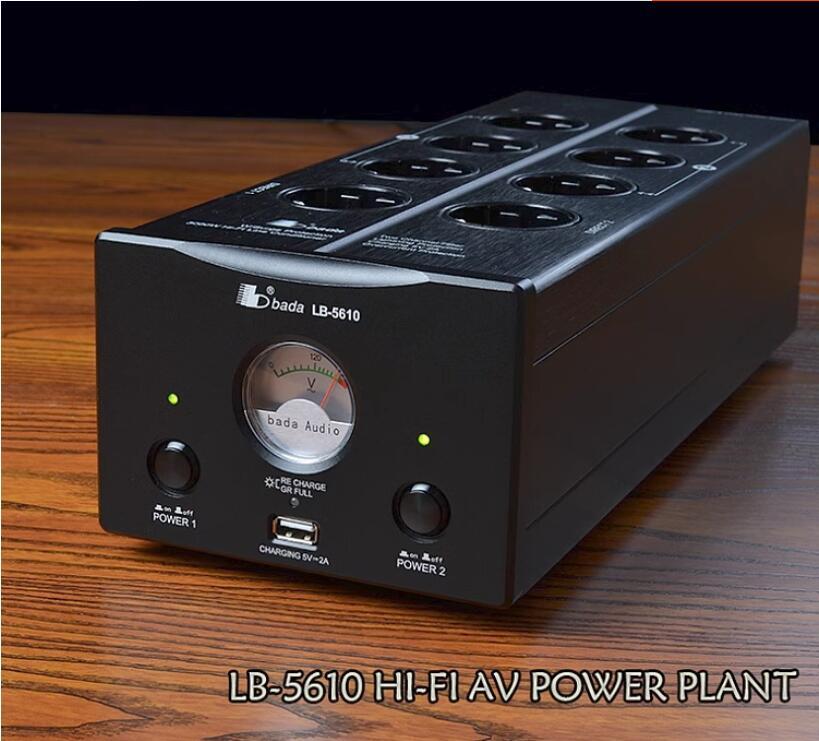 Latest LB-5610 DUAL CHANNEL HIGH GRADE POWER FILTER EU Hi-Fi AV POWER PLANT WITH USB 5V European standard power socket