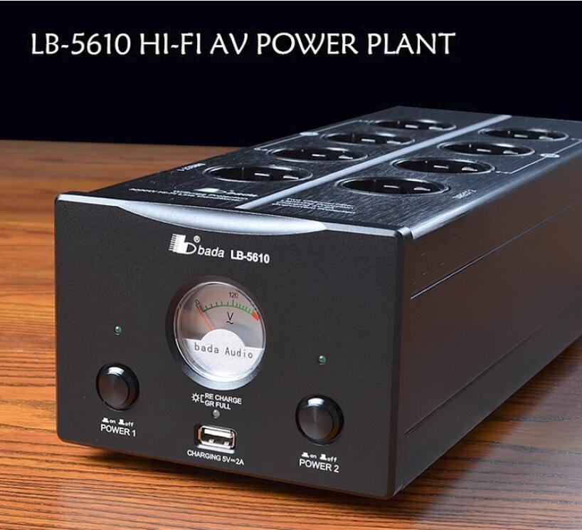 Latest LB-5610 DUAL CHANNEL HIGH GRADE POWER FILTER EU Hi-Fi AV POWER PLANT WITH USB 5V European standard power socket