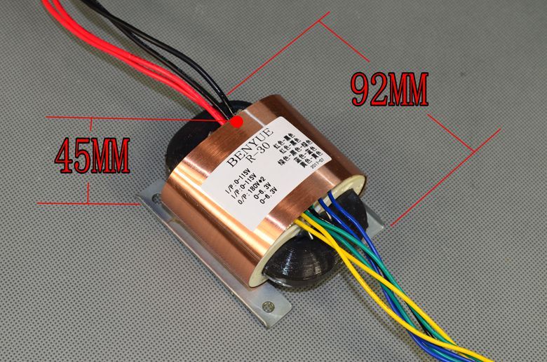 R30-TS9808 40W R Core Pure Copper Transformer Output: Dual 180V+6.3V*2 Tube Preamplifier Audio PSU
