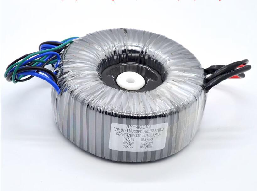 400W HiFi Audio Power Toroidal Transformer Output 43V-0-43V  0-12V 0-15V 0-15V Pure copper wire winding