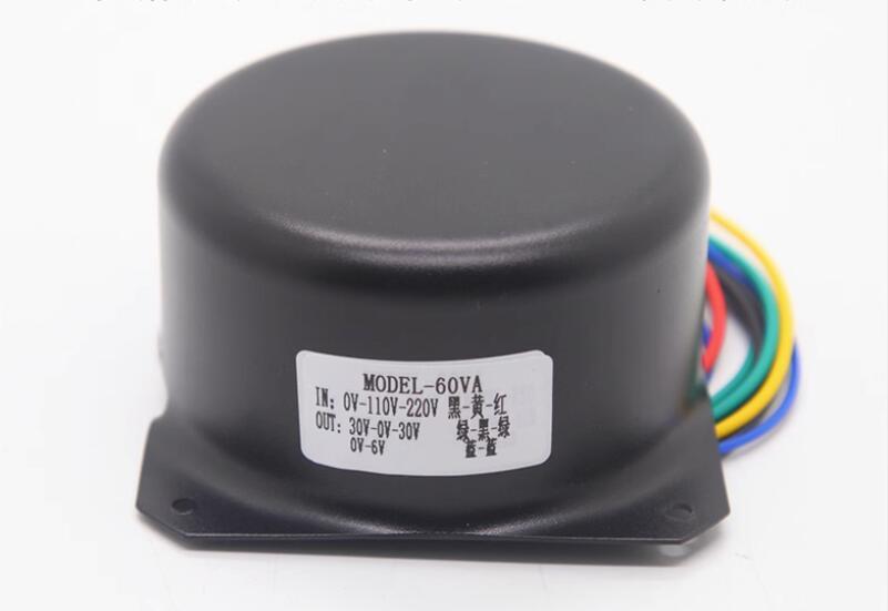 60W HiFi Audio Power Shielded Encapsulated Toroidal Transformer Output 30V-0-30V 0-6V Pure copper wire winding