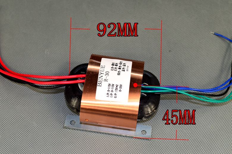 R30 40W R Core Pure Copper Transformer Output: Dual 0-15V 0-55V Tube Preamplifier Audio PSU