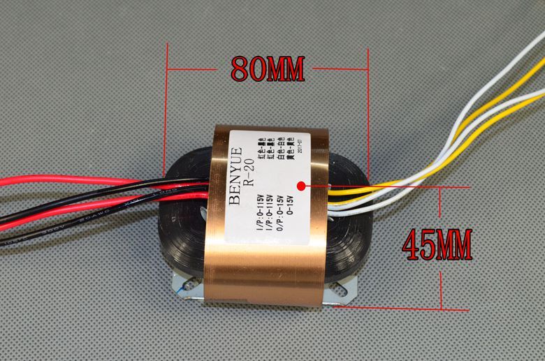 R20 30W R Core Pure Copper Transformer Output: Dual 0-15V 0-55V Tube Preamplifier Audio PSU