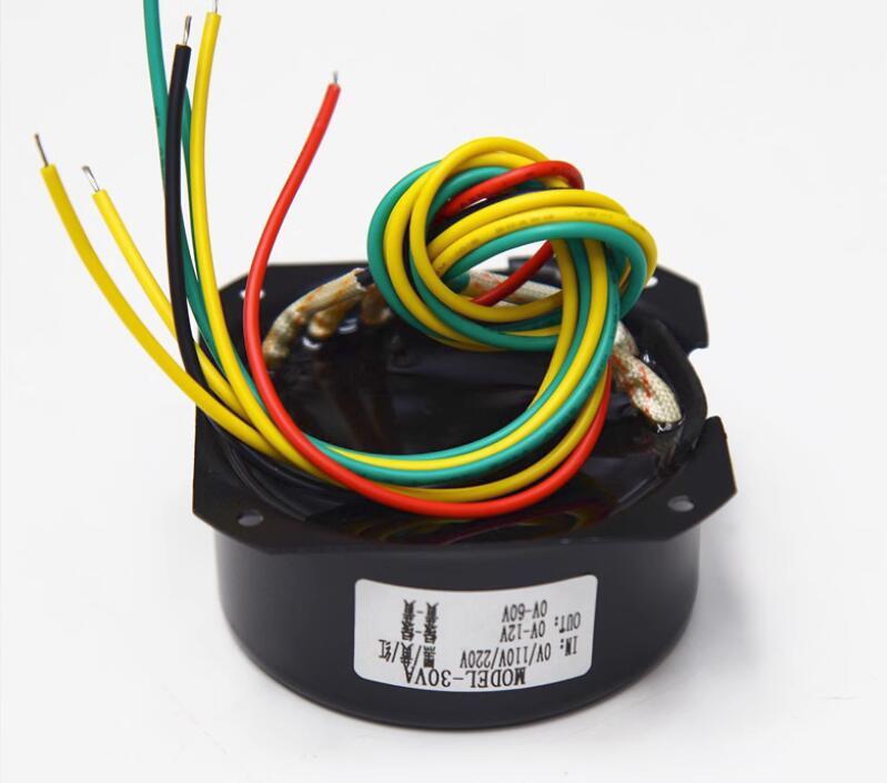 30W HiFi Audio Power Shielded Encapsulated Toroidal Transformer Output 0-60V 0-12V Pure copper wire winding