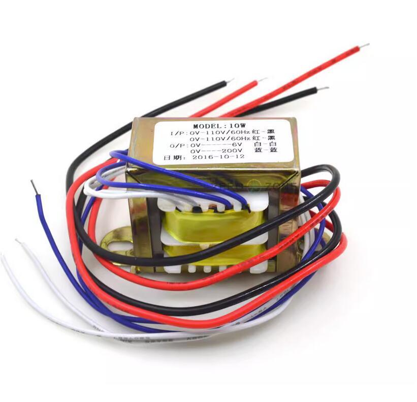 10W EI Transformer For Tube Preamp 0-110V*2 To 0-6V 1A 0-200V 20mA
