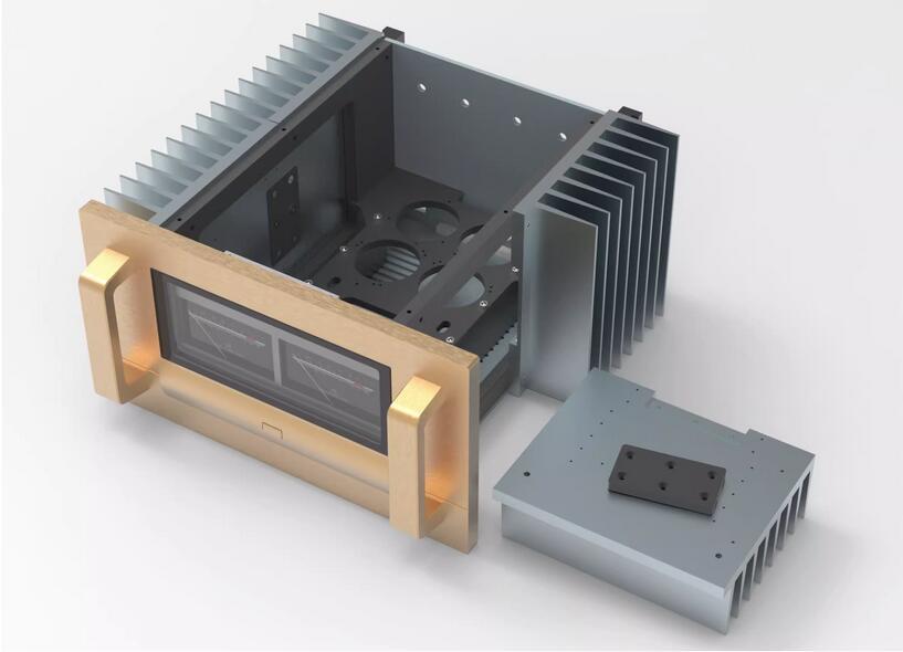 ACCUPHASE A75 Full Aluminum Enclosure Both Sides Heatsink / Power Amplifier Chassis DIY New Class A Amplifier Case