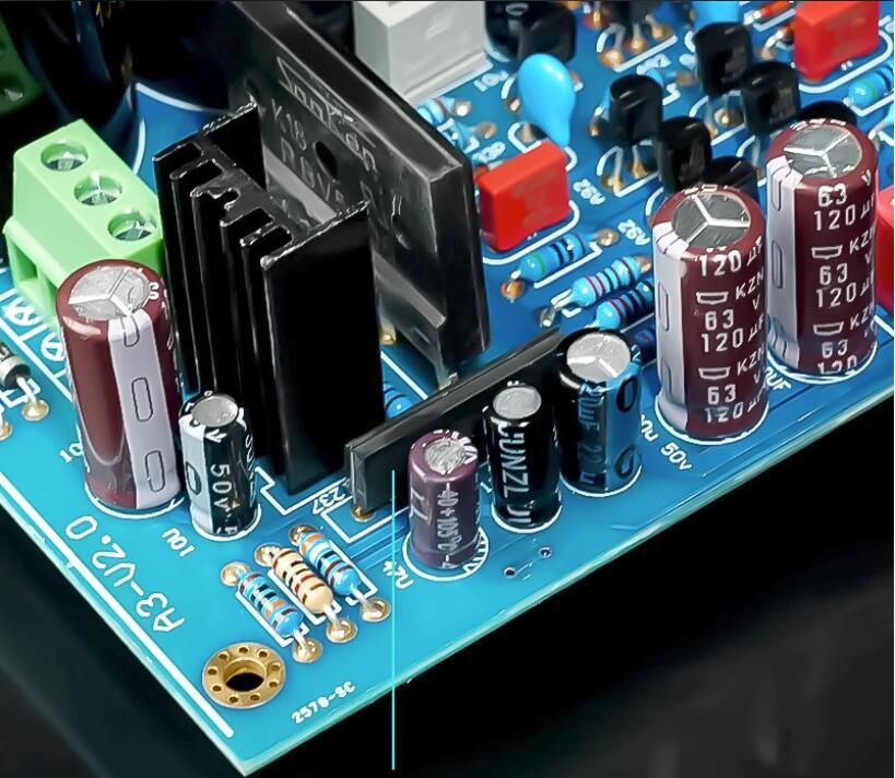 A3 Fully Symmetrical Double Difference FET Power Amplifier Board IRFP240 IRFP9240 Output transistor With Capacitor And Radiator