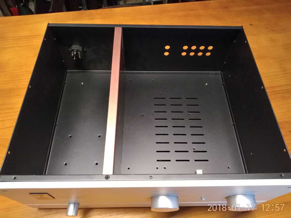 NEW fashion Aluminum panel Steel body amplifier Chassis Case Box Cabinet for DIY Audio Power Amplifier 410x120x330mm