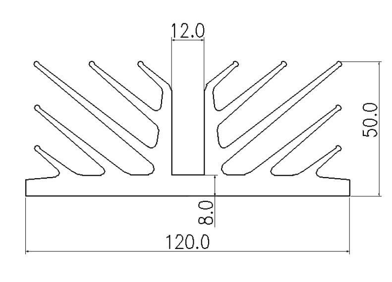 1 Pcs Anodized Aluminum Heat Sink For PASS Class A Power Amplifier DIY 120*50*194mm
