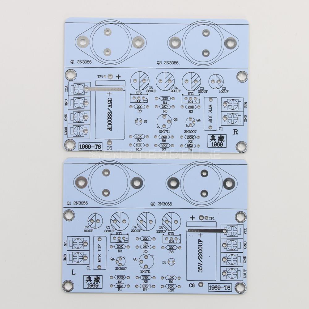 1 Pair Classic Hood 1969 Audio Amplifier Board PCB Two Channel HiFi Class A Power Amp