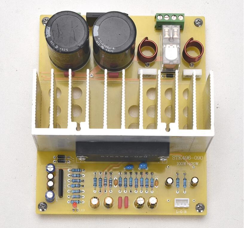 Finished STK High Power STK496-090 HIFI stereo 2X100W Low Distortion Power Amplifier Board