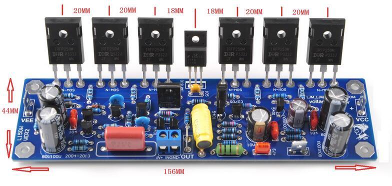 Dual Channel CLASS AB L150W FET HIFI stereo Power Amplifier Board IRFP240*6