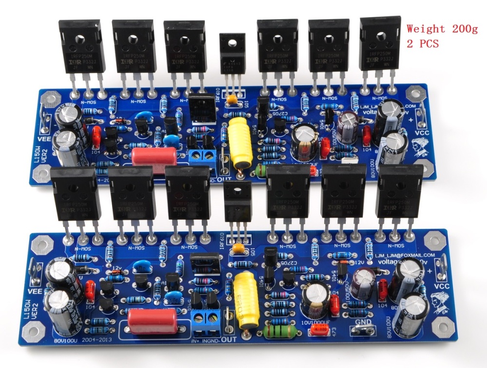 Dual Channel CLASS AB L150W FET HIFI stereo Power Amplifier Board IRFP240*6