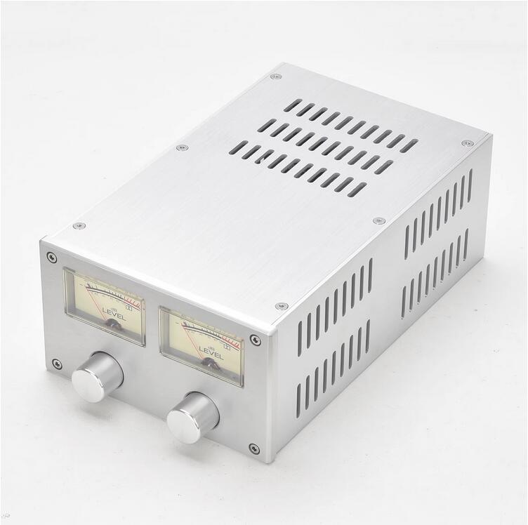 BZ1710 Retro Double Level Meter Full Aluminum Amplifier Chassis Tube Power Amp Case Mini Enclosure Diy Box 172*100*268MM