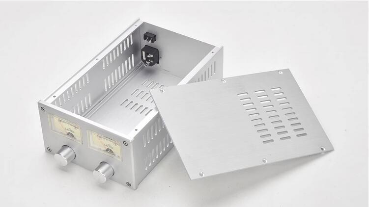 BZ1710 Retro Double Level Meter Full Aluminum Amplifier Chassis Tube Power Amp Case Mini Enclosure Diy Box 172*100*268MM