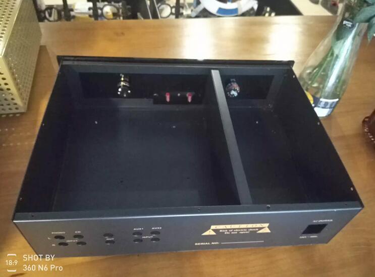 Tube preamplifier DIY chassis Phono amplifier housing acrylic panel +Steel body Installing box for amp DIY 430x120x300mm