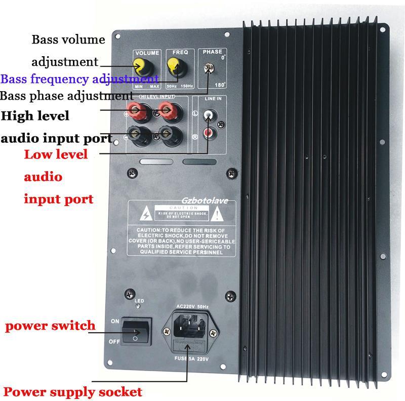 300W Subwoofer amplifier board low pass filter subwoofer pure home theater with Toshiba 5200/1943 tubes JRC4558 OPA