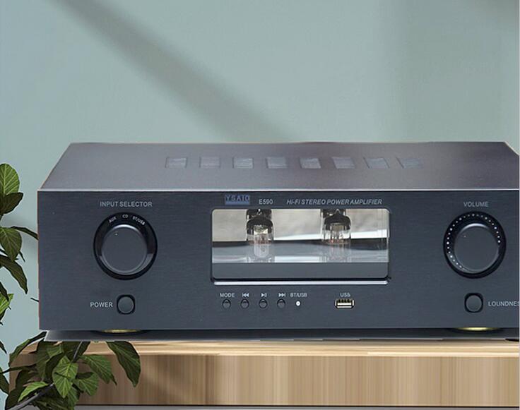 E590 Electronic tube transistor combined 120W*2 HIFI power amplifier with bluetooth