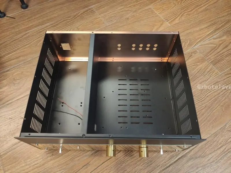 Big space tube preamplifier DIY chassis Iron Shielding function power amplifier case with knobs