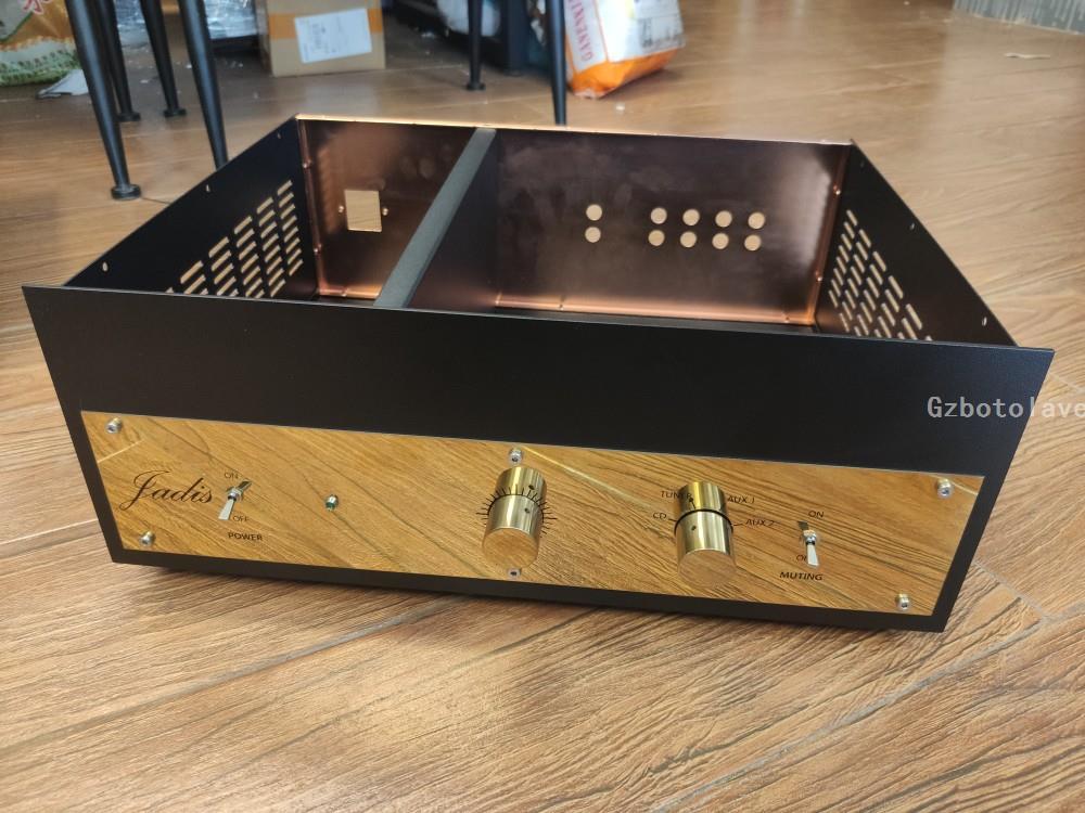 Big space tube preamplifier DIY chassis Iron Shielding function power amplifier case with knobs 430x160x330mm