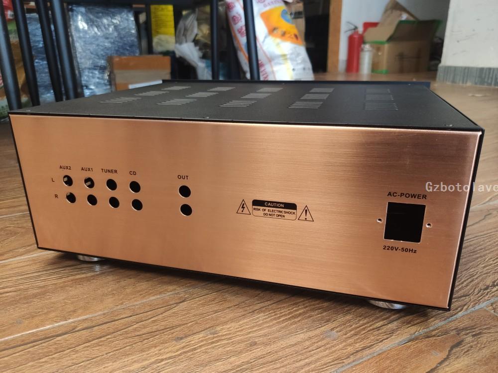 Big space tube preamplifier DIY chassis Iron Shielding function power amplifier case with knobs 430x160x330mm
