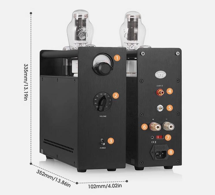 A80 300B Dual Mono HiFi Left and Right Channel Split Sound Audiophlie  Pure Class A Tube Amplifier