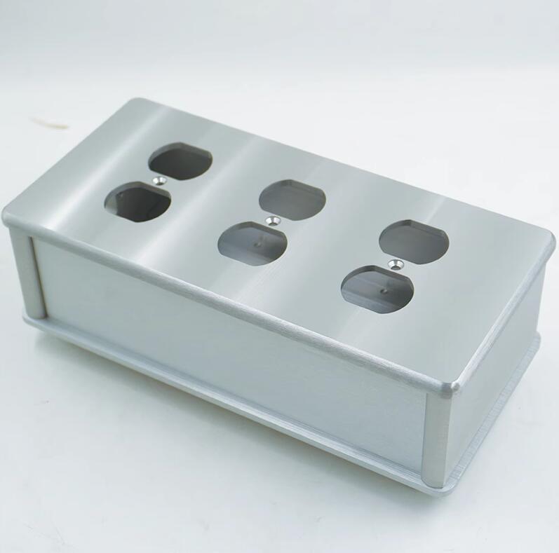 Full aluminum HiFi US power case DIY box American standard power socket chassis