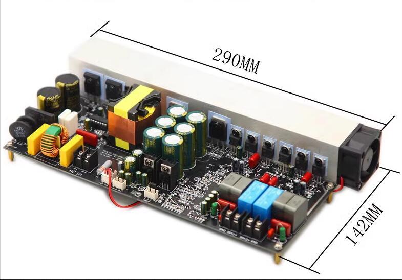 1000W Dual channel high-power digital power amplifier board with switch power supply
