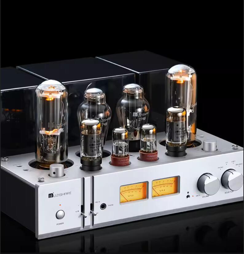 MUZISHARE X11 6L6 push 845 class A HIFI 28W*2 stereo tube amplifier with remote control