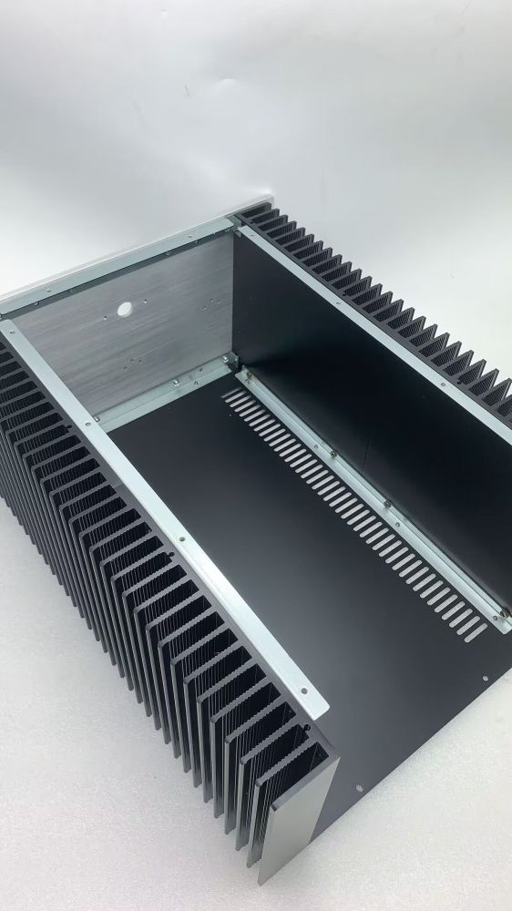 QL3218 amplifier chassis hifi DIY box aluminum panel + iron boday case with aluminum heatsink