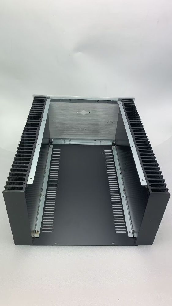 QL3218 amplifier chassis hifi DIY box aluminum panel + iron boday case with aluminum heatsink