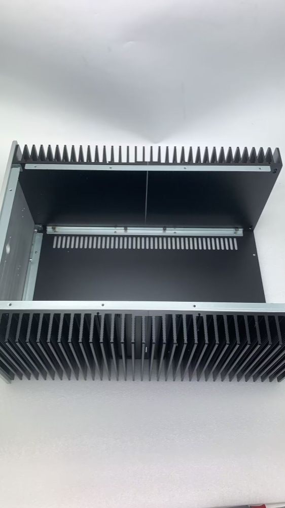 QL3218 amplifier chassis hifi DIY box aluminum panel + iron boday case with aluminum heatsink
