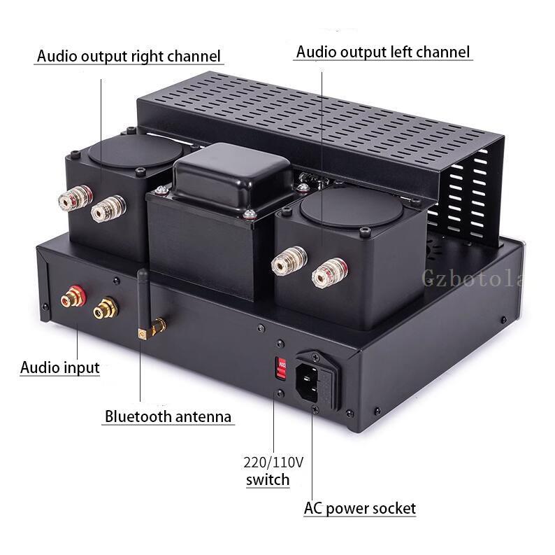 Hifi 6P13*2 6N2*1 Bluetooth 5.0 Electronic vacuum Tube Power Amplifier home desktop amp Beyond EL34 15W*2