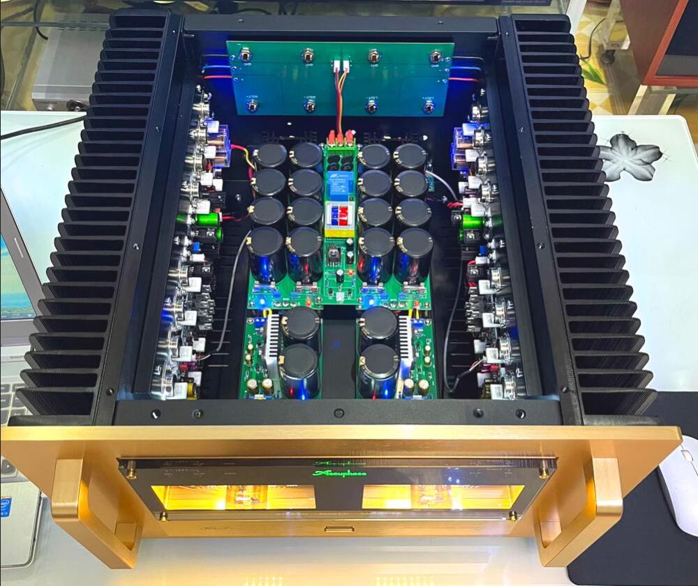 AM200 HIFI Fully balanced Class A stereo 200W*2 power amplifier With dual meter display