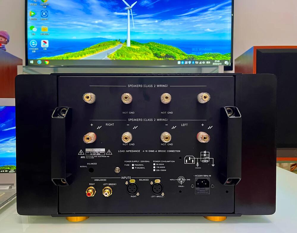 AM200 HIFI Fully balanced Class A stereo 200W*2 power amplifier With dual meter display