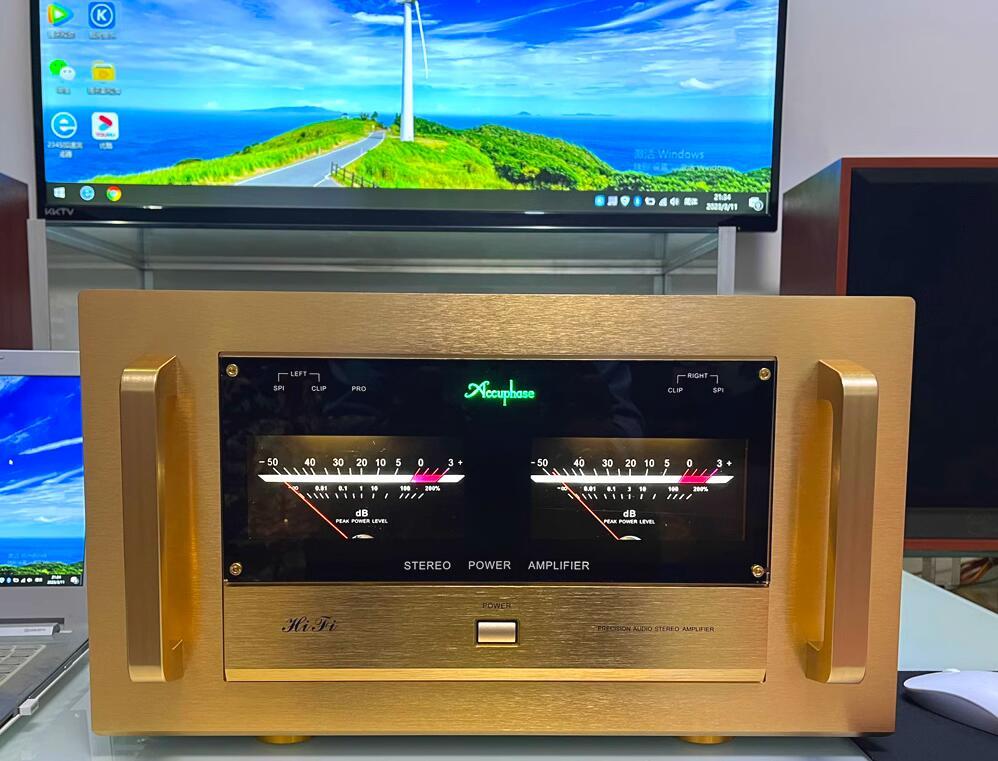 AM200 HIFI Fully balanced Class A stereo 200W*2 power amplifier With dual meter display