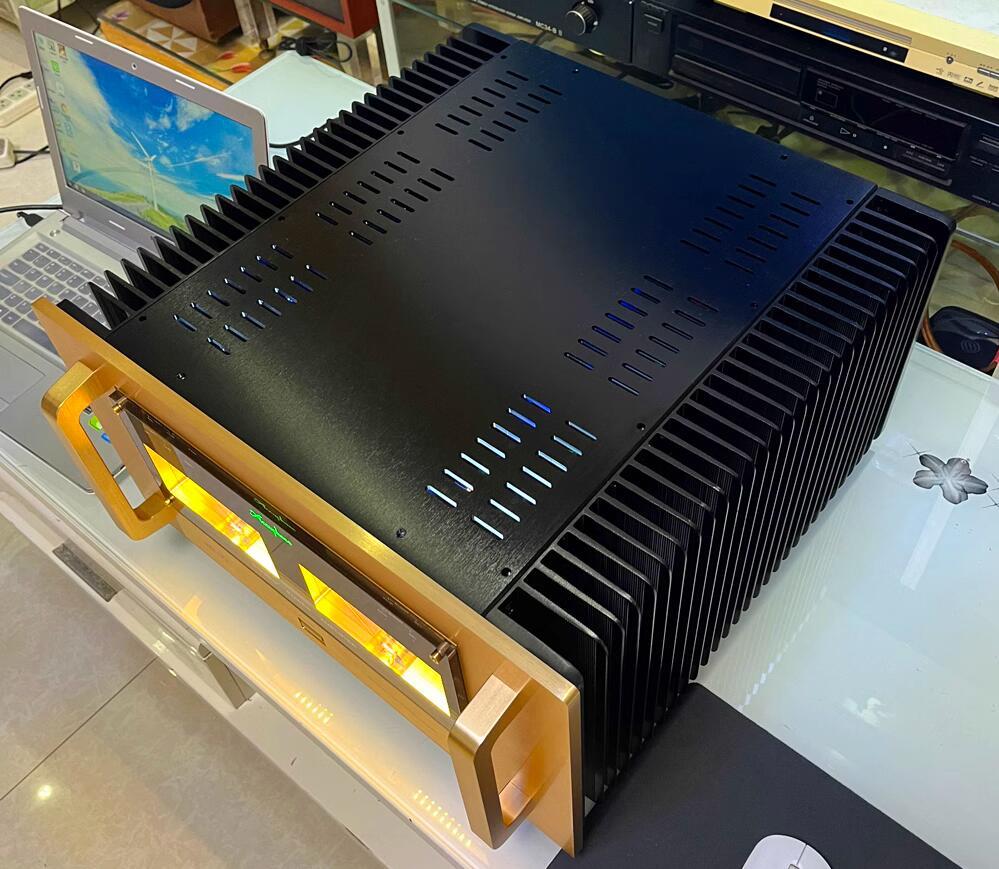 AM200 HIFI Fully balanced Class A stereo 200W*2 power amplifier With dual meter display